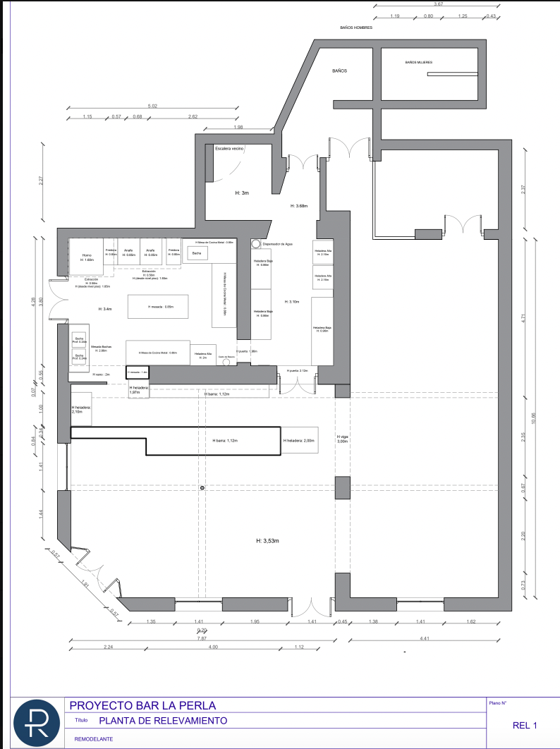 Proyecto Bar La Perla — reforma de local gastronómico en Buenos Aires, Remodelante